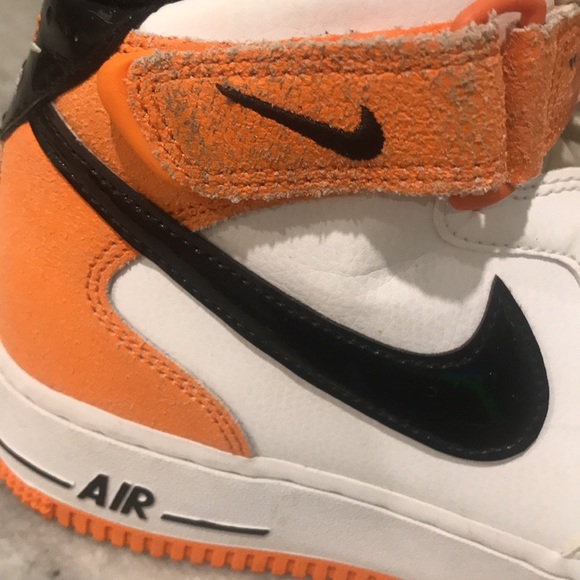 Nike Air Force 1 Sneakers Mens 8 Black White Orange Magma Mid I Got Next DV2134 - Picture 8 of 12